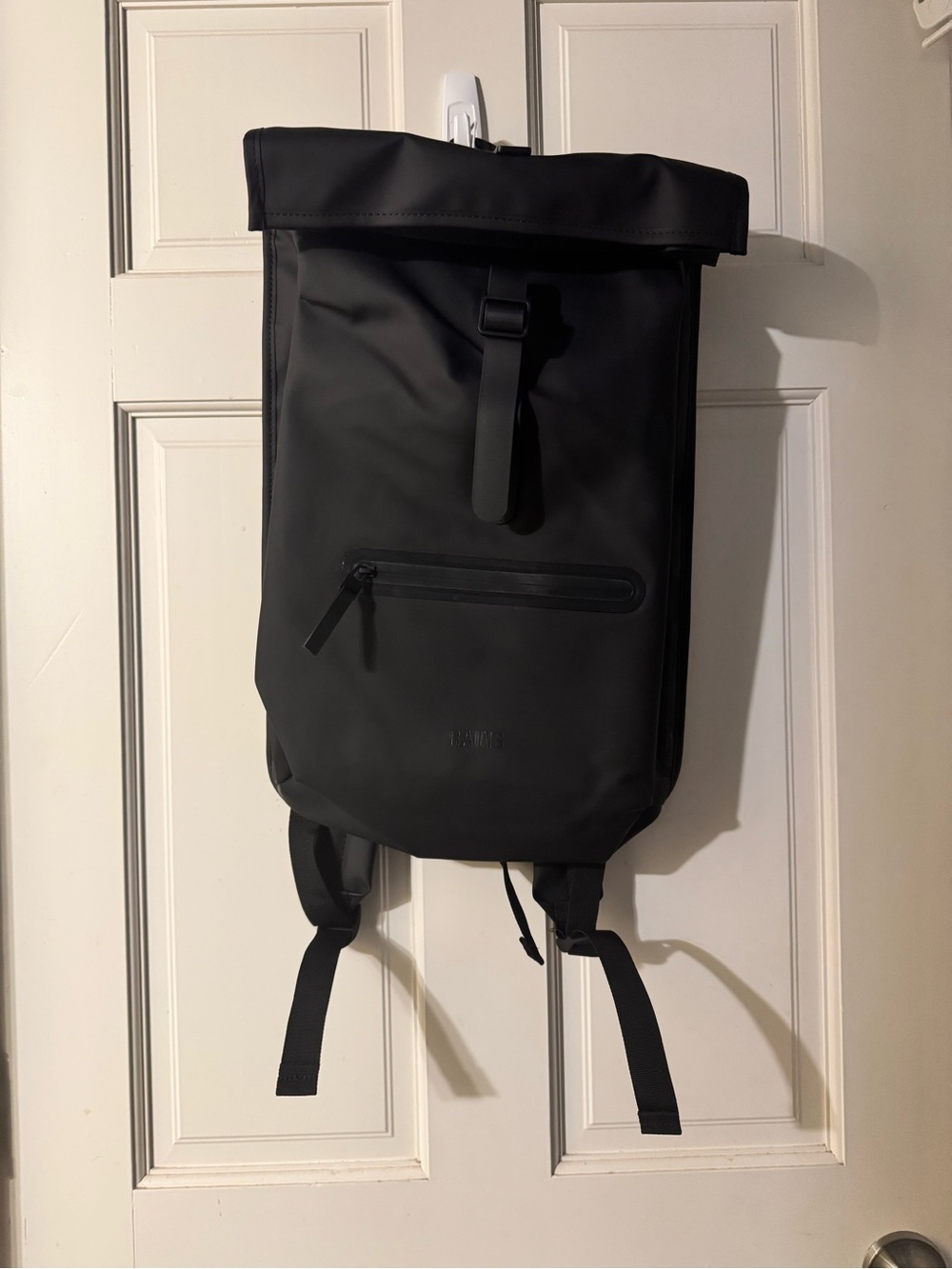 NWT Rains Rolltop Rucksack W3 Waterproof Backpack Black